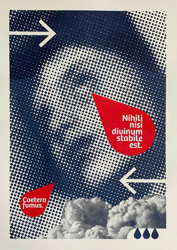 Risographie Nihili, bleu et rouge, format A3