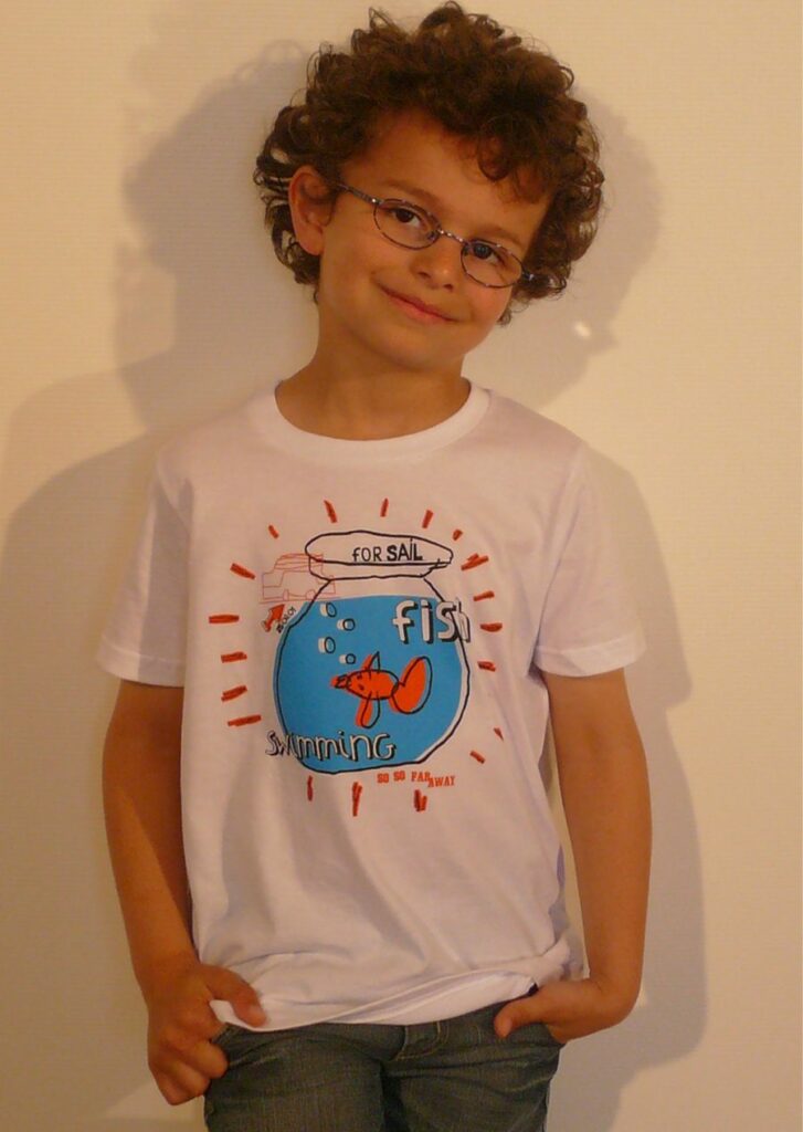 T-shirt enfant Fish porté